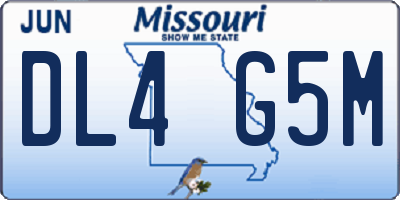 MO license plate DL4G5M
