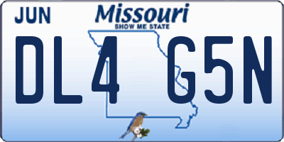 MO license plate DL4G5N