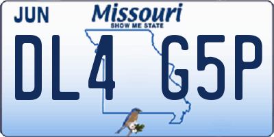 MO license plate DL4G5P