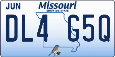 MO license plate DL4G5Q