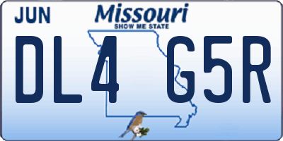 MO license plate DL4G5R