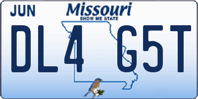 MO license plate DL4G5T