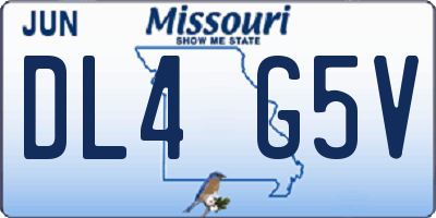 MO license plate DL4G5V