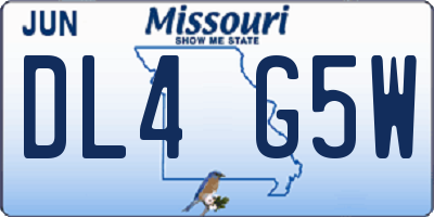 MO license plate DL4G5W