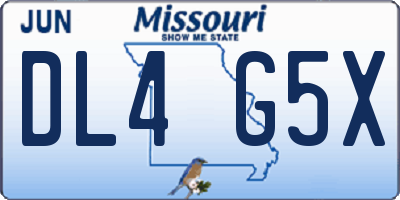 MO license plate DL4G5X