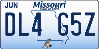 MO license plate DL4G5Z