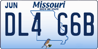 MO license plate DL4G6B