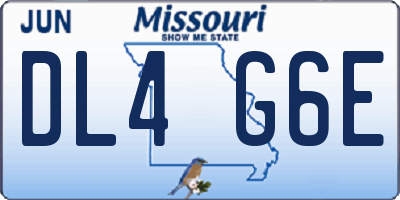 MO license plate DL4G6E