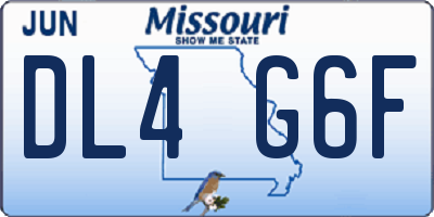 MO license plate DL4G6F