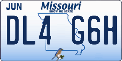 MO license plate DL4G6H