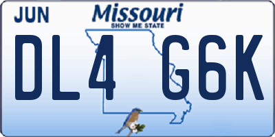 MO license plate DL4G6K