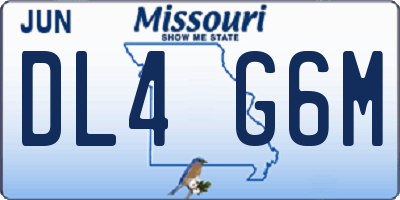 MO license plate DL4G6M