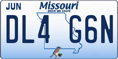 MO license plate DL4G6N