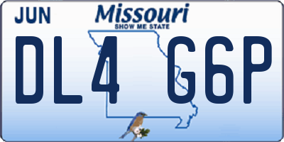MO license plate DL4G6P
