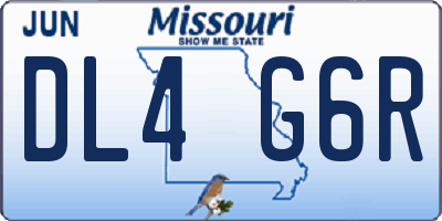 MO license plate DL4G6R