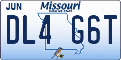 MO license plate DL4G6T