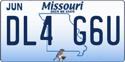 MO license plate DL4G6U