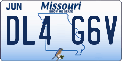 MO license plate DL4G6V