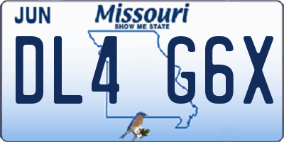 MO license plate DL4G6X