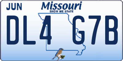 MO license plate DL4G7B