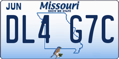 MO license plate DL4G7C