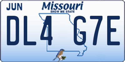 MO license plate DL4G7E