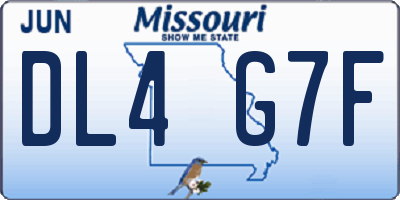 MO license plate DL4G7F