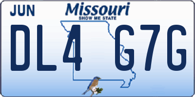 MO license plate DL4G7G