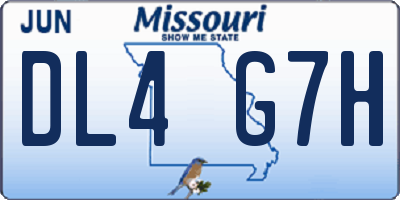 MO license plate DL4G7H