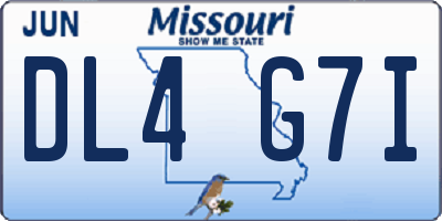MO license plate DL4G7I