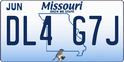 MO license plate DL4G7J