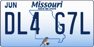 MO license plate DL4G7L