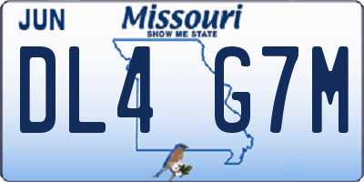 MO license plate DL4G7M