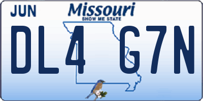 MO license plate DL4G7N