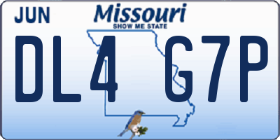 MO license plate DL4G7P
