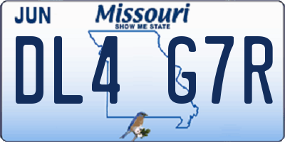 MO license plate DL4G7R