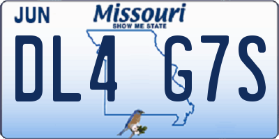 MO license plate DL4G7S