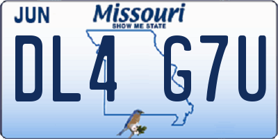 MO license plate DL4G7U