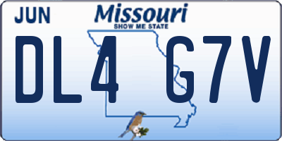 MO license plate DL4G7V