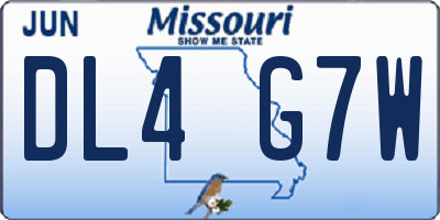 MO license plate DL4G7W
