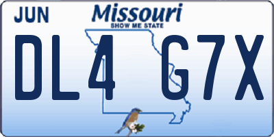 MO license plate DL4G7X