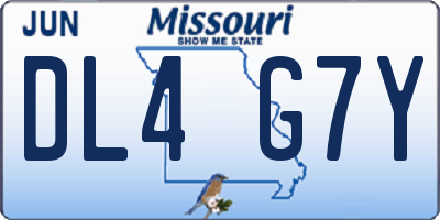 MO license plate DL4G7Y
