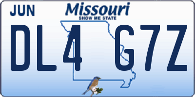 MO license plate DL4G7Z