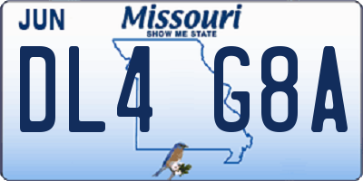 MO license plate DL4G8A