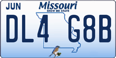 MO license plate DL4G8B