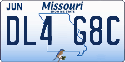 MO license plate DL4G8C