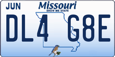MO license plate DL4G8E