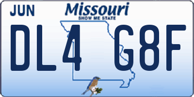 MO license plate DL4G8F