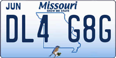 MO license plate DL4G8G