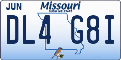 MO license plate DL4G8I